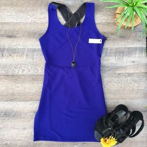 LOVERS+FRIENDS DRESS w/ CROSSBACK LEATHER STRAPS